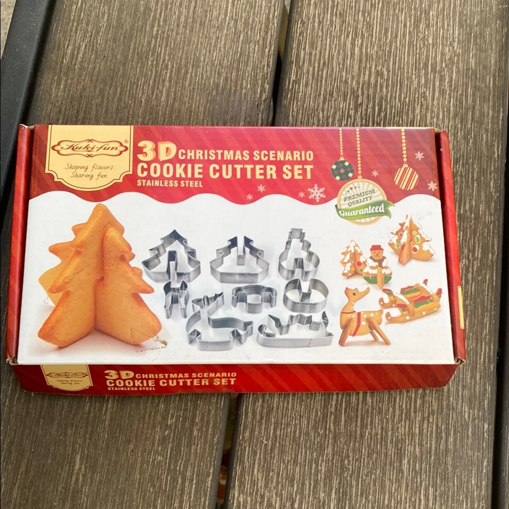 3D Christmas Scenario Cookie Cutter Set Stainless Steel